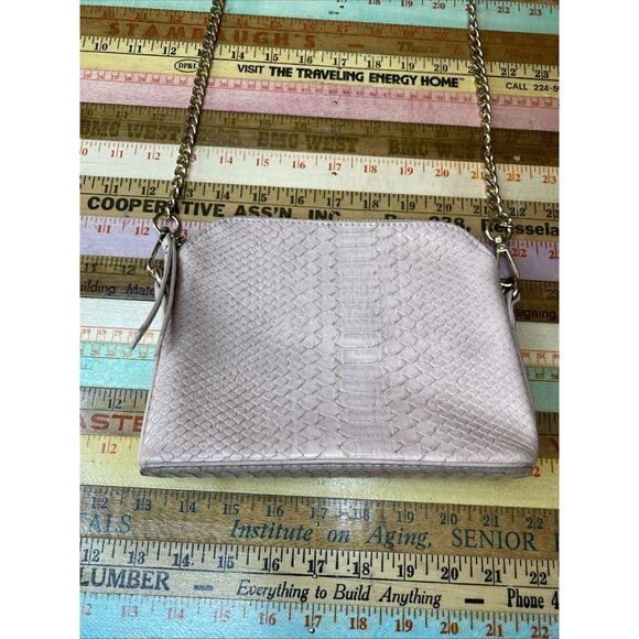 Madison West Small Pink Zip Up Leather Shoulder Chain Bag Gold Hardware - Picture 4 of 11